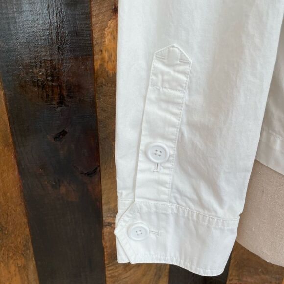 LL Bean white 100% cargo style jacket with pockets, size XS petite. - Picture 4 of 9